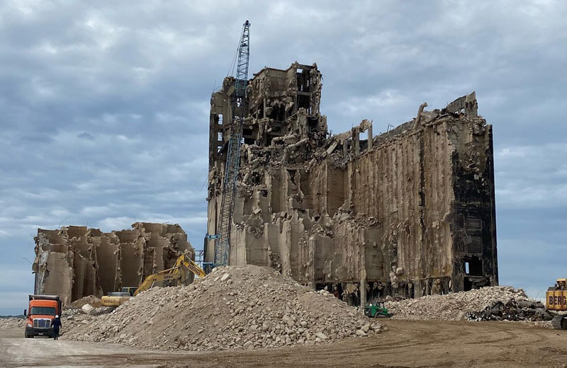 Northern Central Grain Elevator demolition. 2020